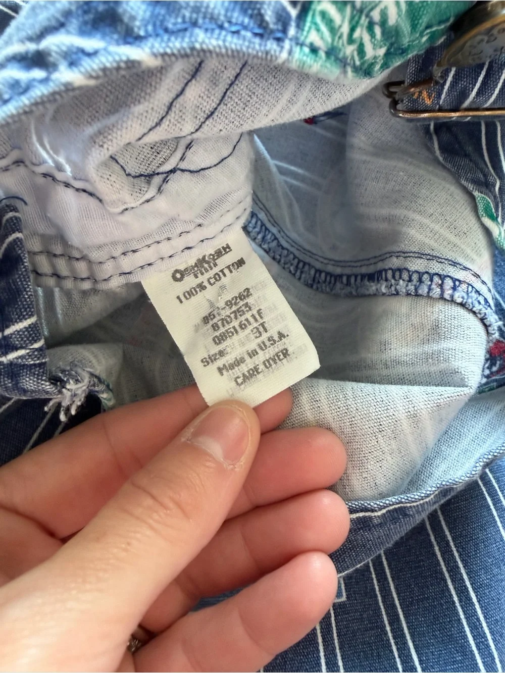 OSHKOSH B’GOSH Vintage Striped Train Vehicle Patch Track Vestbak Overalls